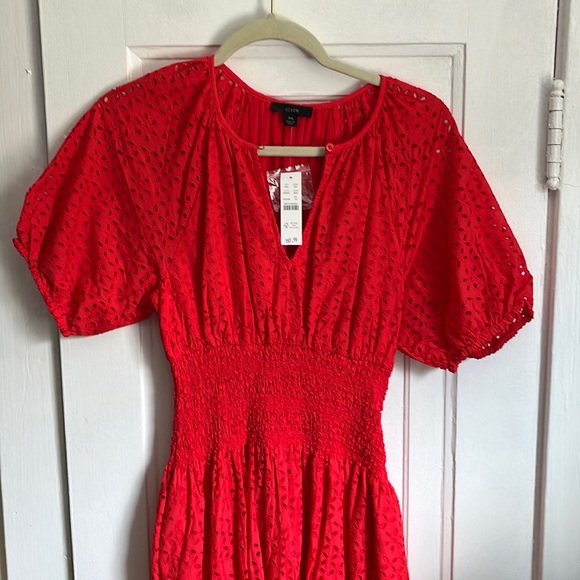 J.Crew Provence Smocked-Waist Midi Dress in Eyelet - Picture 4 of 9